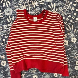 Aerie - Offline Striped Red Sweater